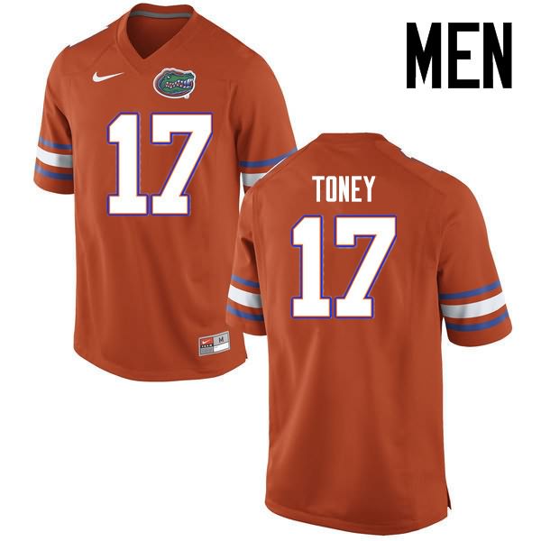 NCAA Florida Gators Kadarius Toney Men's #17 Nike Orange Stitched Authentic College Football Jersey CGJ8664YR